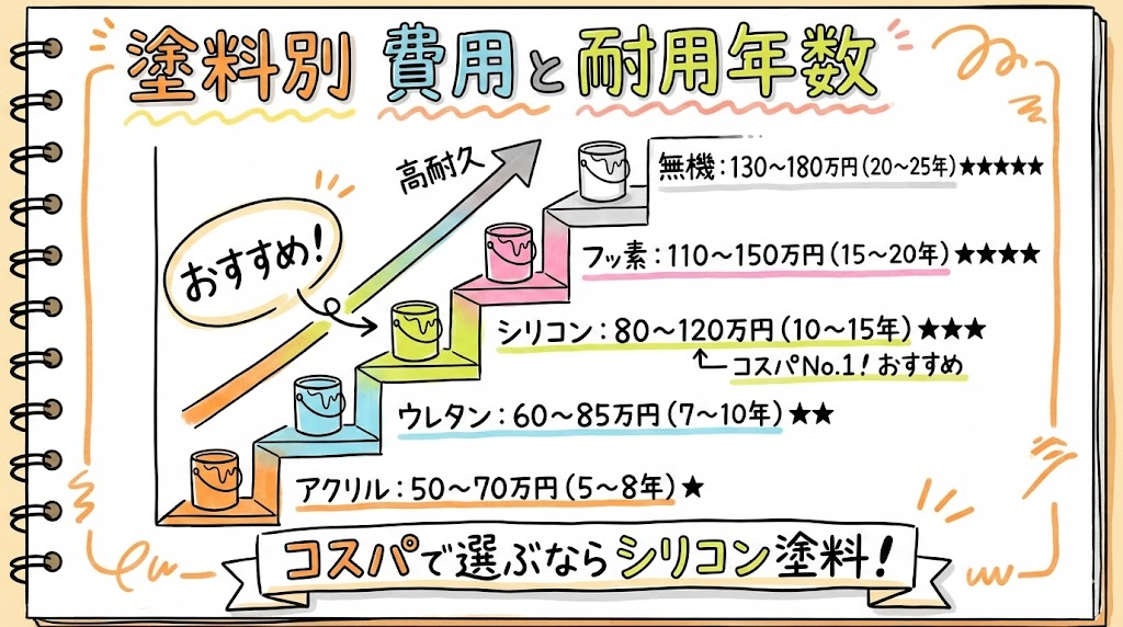 塗料の種類と費用